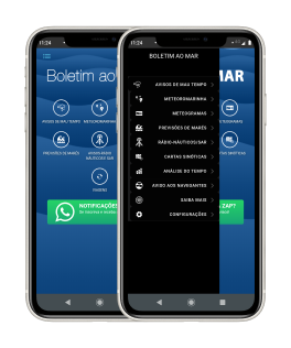 Aplicativo exibindo menu simplificado